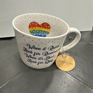 New Mug Rainbow Pride Hearts Stars Sentiment Cooksmart England Coffee C30